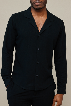 Cami Linen Shirt - Black
